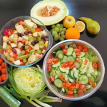 Fruits and vegetables representing the Eatwell Guide's balanced diet recommendations